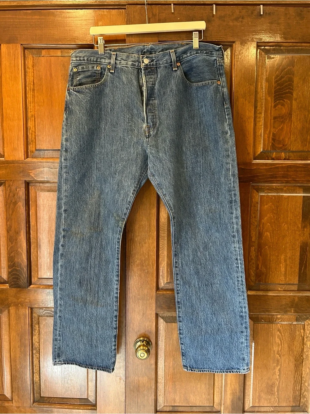 Levi's 501 Original Fit Jeans Men's 38x30 Blue Denim Button Fly Straight Leg‎